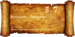 Burszon Taksony névjegykártya
